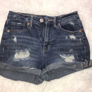 High waisted jean shorts